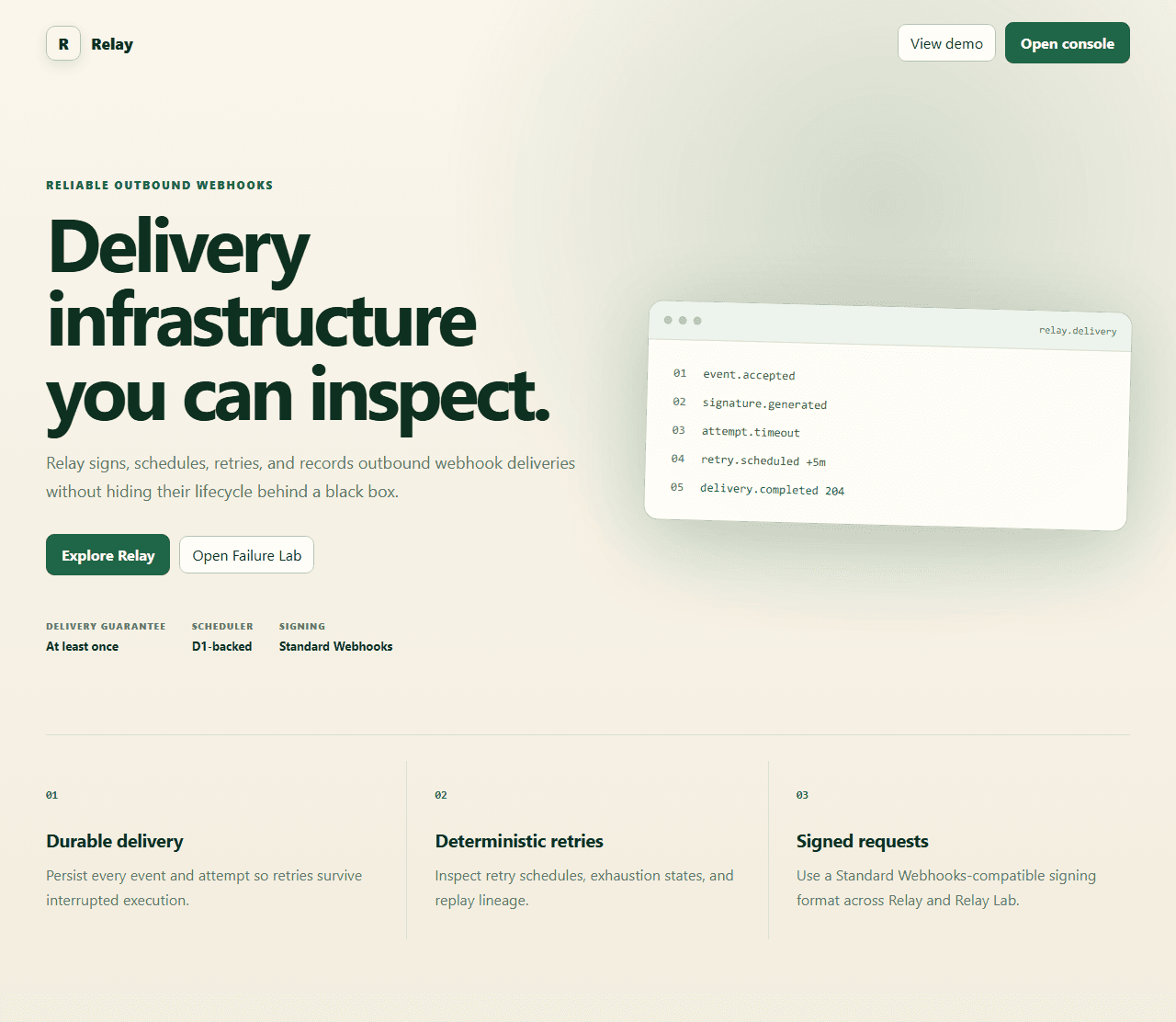 Relay product interface